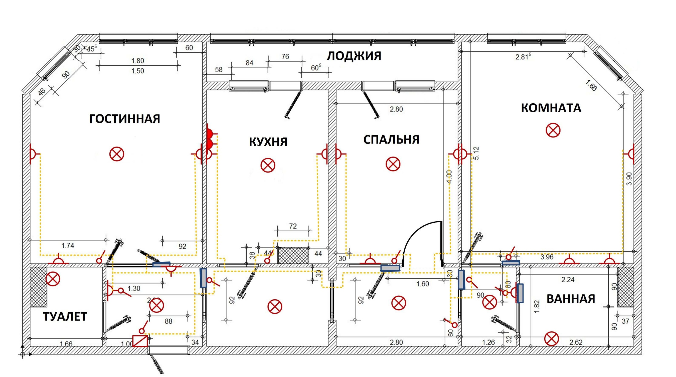 Примерная схема установки защитной аппаратуры