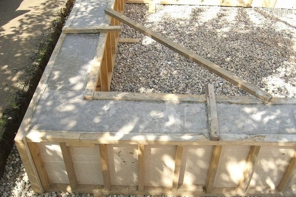 Шаг 2: Заливка бетонного раствора в опалубку