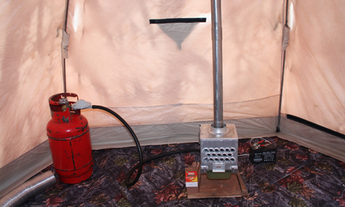 Стационарный газовый обогреватель с теплообменником 