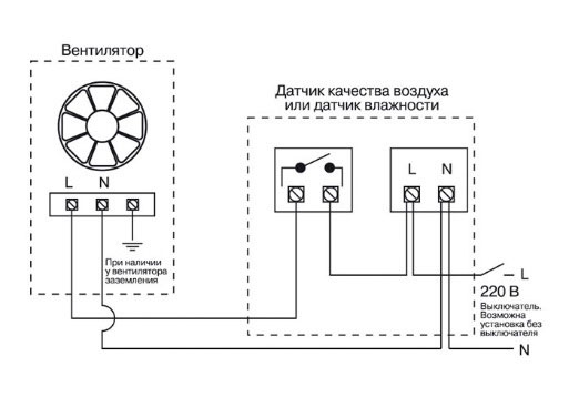 Подключение вентилятора в подрозетнике