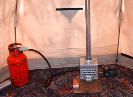 Эксплуатация самодельного конвектора в палатке