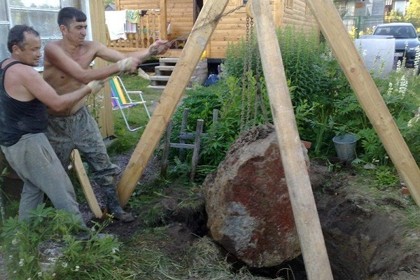 Удаление валуна из выработки