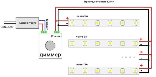 Подключение двух диммеров