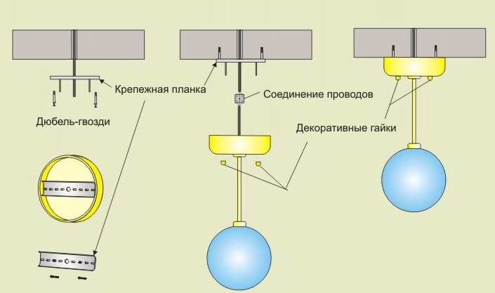 Схема подключения люстры к выключателю на две клавиши