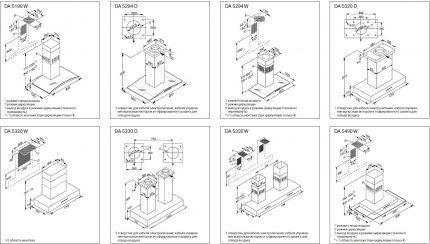 Примеры схем установки вытяжек