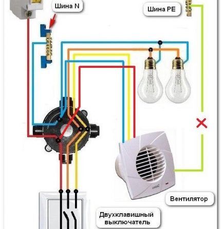 Схема подключения вентилятора с таймером