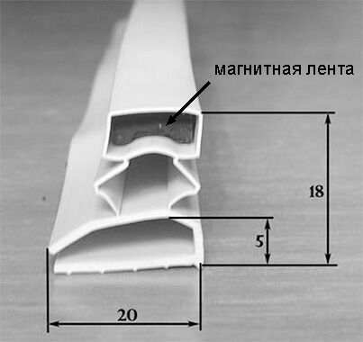 Уплотнитель дверцы холодильника с магнитной лентой