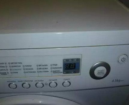 Панель управления стиральной машиной