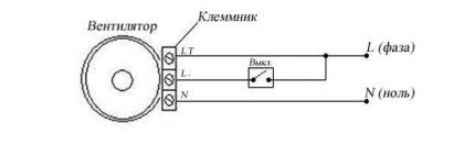 Схема подключения вентилятора с таймером