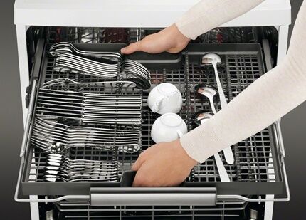 Внутреннее пространство посудомоечной машинки 