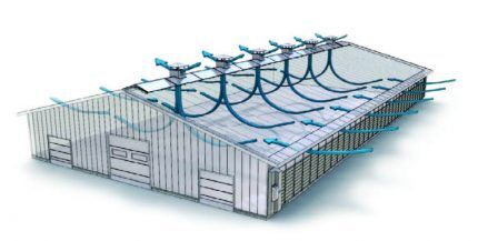 Схема воздуховодов в коровнике